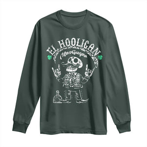 Funny Mexican Mariachi Skeleton Long Sleeve Shirt El Hooligan Mas Guapo Very Handsome TS02 Dark Forest Green Print Your Wear