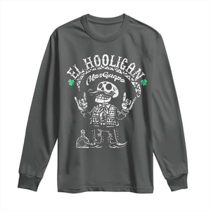 Funny Mexican Mariachi Skeleton Long Sleeve Shirt El Hooligan Mas Guapo Very Handsome TS02 Dark Heather Print Your Wear