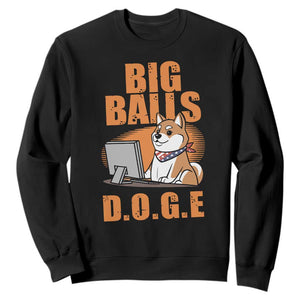 Funny Big Balls D.O.G.E Sweatshirt DOGE Shiba TS02 Black Print Your Wear