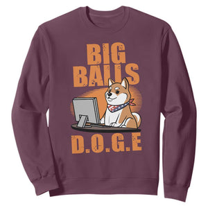 Funny Big Balls D.O.G.E Sweatshirt DOGE Shiba TS02 Maroon Print Your Wear