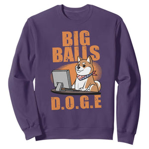 Funny Big Balls D.O.G.E Sweatshirt DOGE Shiba TS02 Purple Print Your Wear