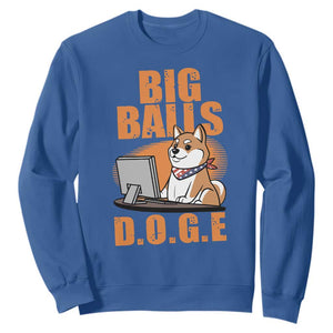 Funny Big Balls D.O.G.E Sweatshirt DOGE Shiba TS02 Royal Blue Print Your Wear