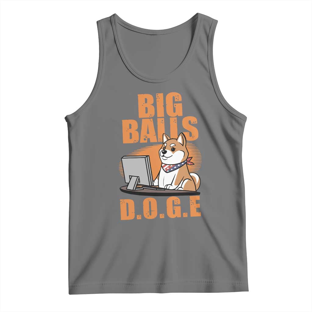 Funny Big Balls D.O.G.E Tank Top DOGE Shiba TS02 Black Heather Print Your Wear