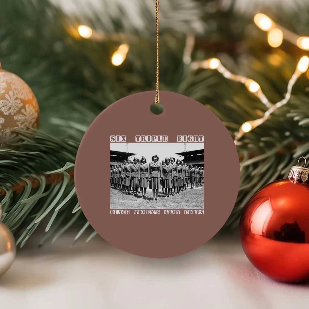 6 Triple 8 Ceramic Ornament Black Women's Army Corps 6888th Battalion TS02 1pc Mocha Print Your Wear