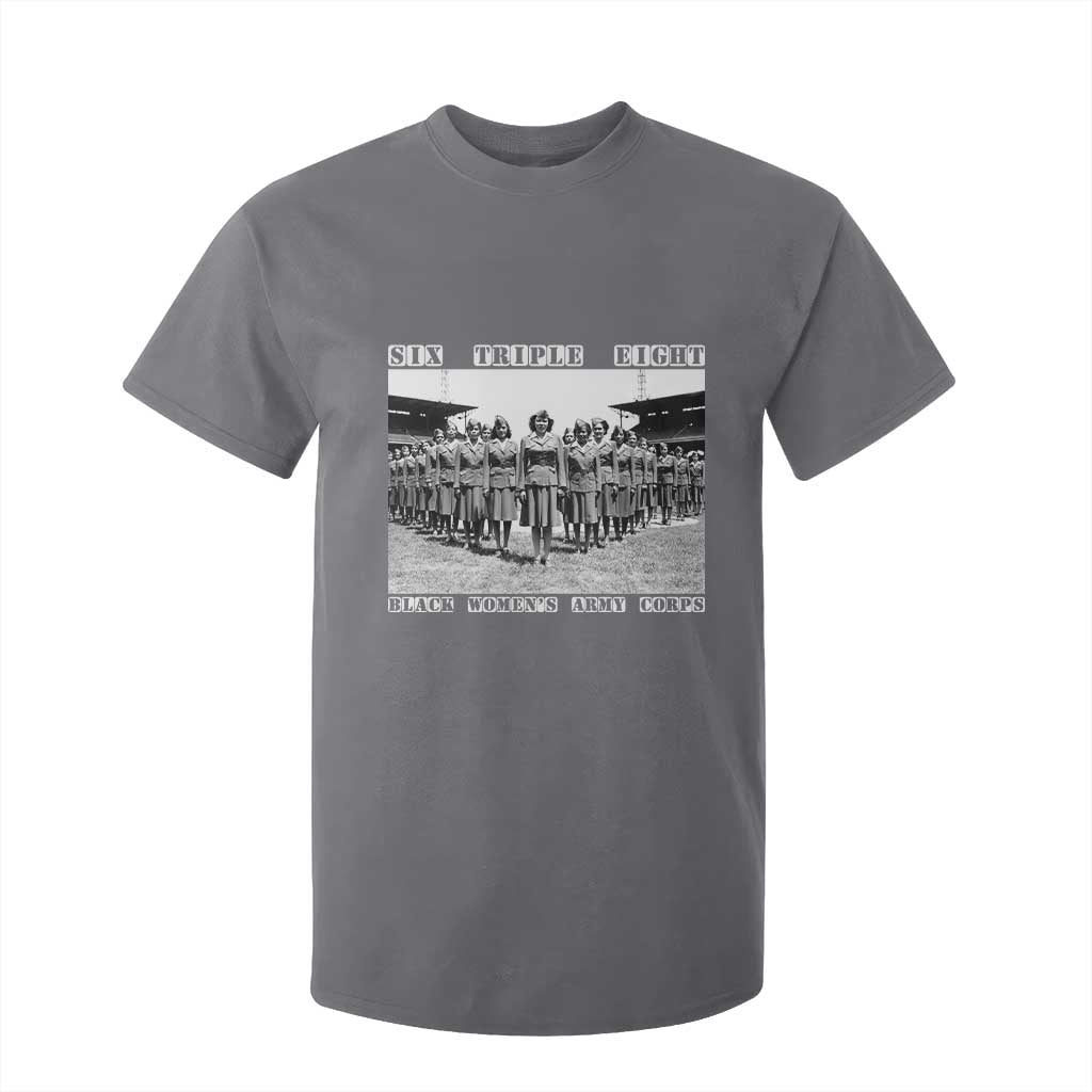 6 Triple 8 T Shirt For Kid Black Women's Army Corps 6888th Battalion TS02 Charcoal Print Your Wear