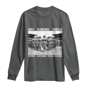 6 Triple 8 Long Sleeve Shirt Black Women's Army Corps 6888th Battalion TS02 Dark Heather Print Your Wear