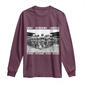 6 Triple 8 Long Sleeve Shirt Black Women's Army Corps 6888th Battalion TS02 Maroon Print Your Wear