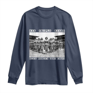 6 Triple 8 Long Sleeve Shirt Black Women's Army Corps 6888th Battalion TS02 Navy Print Your Wear