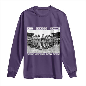 6 Triple 8 Long Sleeve Shirt Black Women's Army Corps 6888th Battalion TS02 Purple Print Your Wear