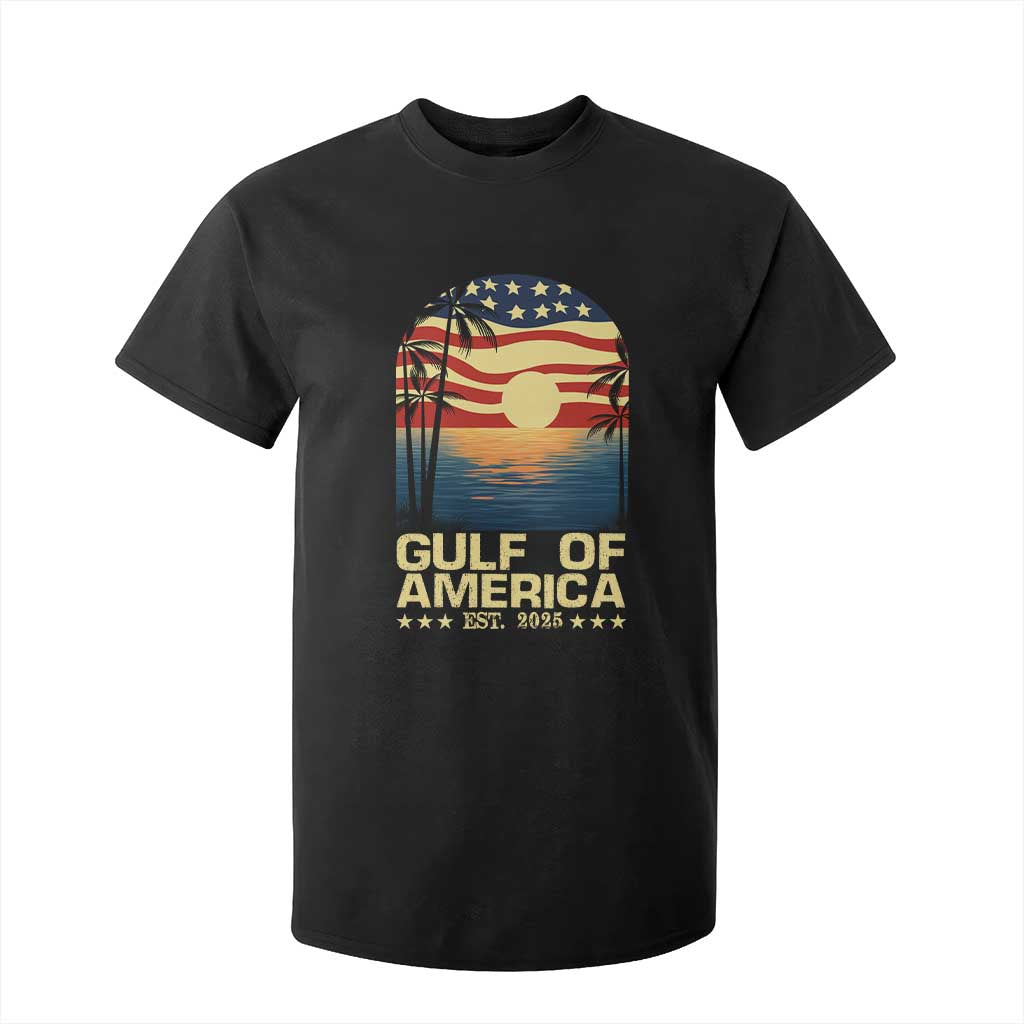 Gulf Of USA T Shirt For Kid Est 2025 American Flag Retro TS02 Black Print Your Wear