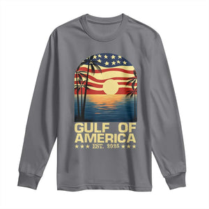 Gulf Of America Long Sleeve Shirt Est 2025 American Flag Retro TS02 Charcoal Print Your Wear