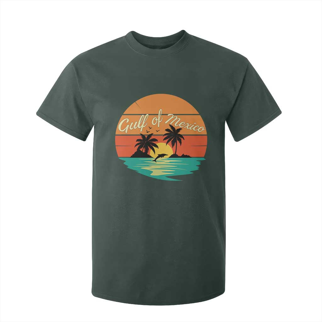 Gulf Of Mexico T Shirt For Kid Forever Beach Palms Summer Vacation TS02 Dark Forest Green Print Your Wear