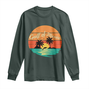 Gulf Of Mexico Long Sleeve Shirt Forever Beach Palms Summer Vacation TS02 Dark Forest Green Print Your Wear