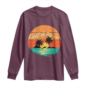 Gulf Of Mexico Long Sleeve Shirt Forever Beach Palms Summer Vacation TS02 Maroon Print Your Wear