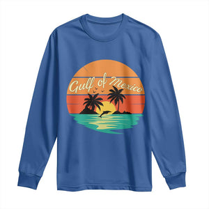 Gulf Of Mexico Long Sleeve Shirt Forever Beach Palms Summer Vacation TS02 Royal Blue Print Your Wear