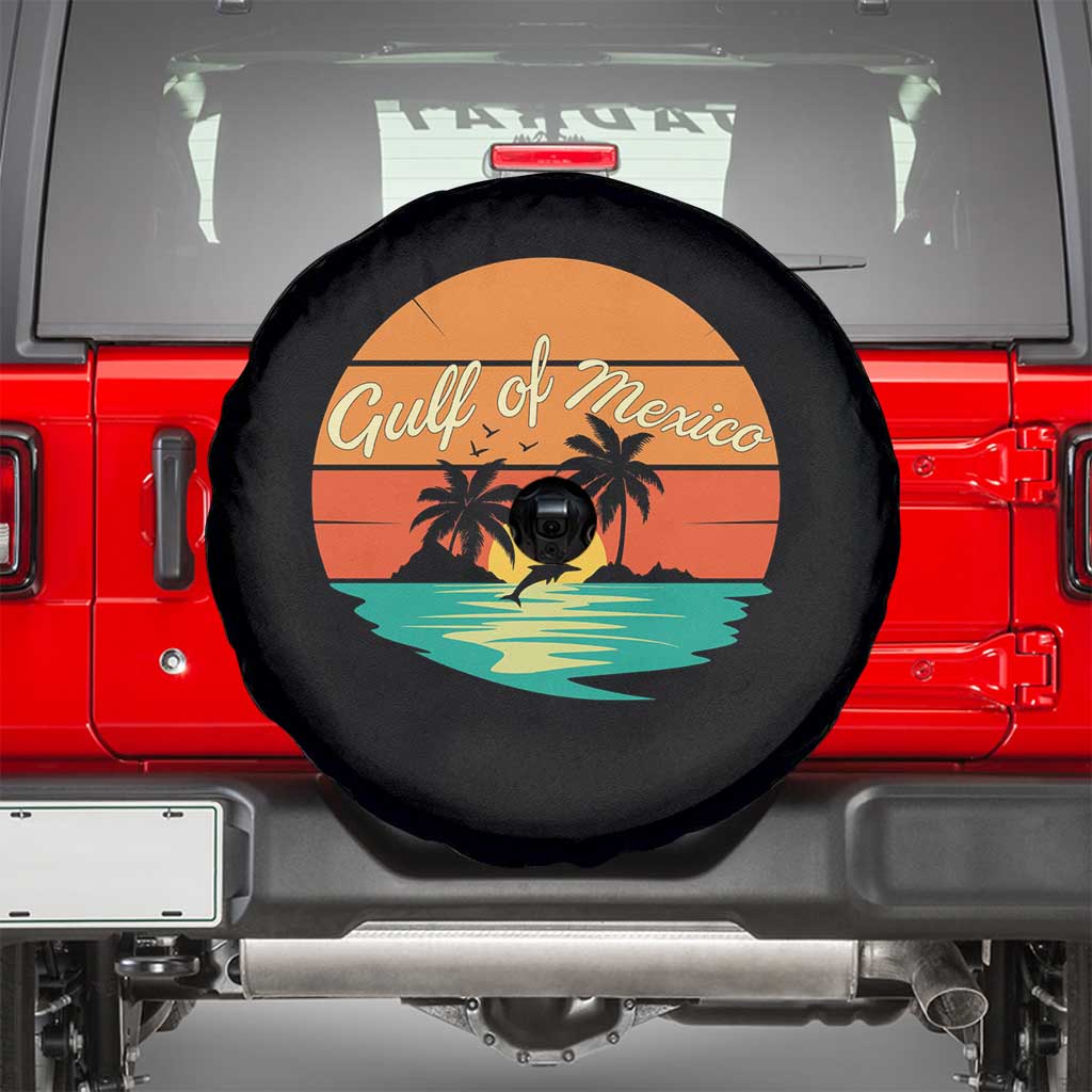 Gulf Of Mexico Spare Tire Cover Forever Beach Palms Summer Vacation TS02 Black Print Your Wear