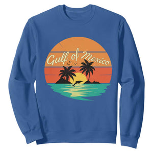 Gulf Of Mexico Sweatshirt Forever Beach Palms Summer Vacation TS02 Royal Blue Print Your Wear