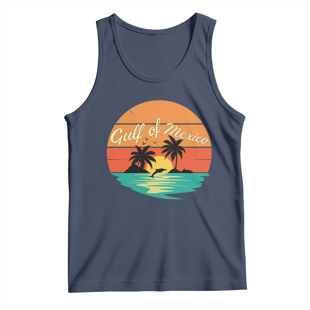 Gulf Of Mexico Tank Top Forever Beach Palms Summer Vacation TS02 Navy Print Your Wear