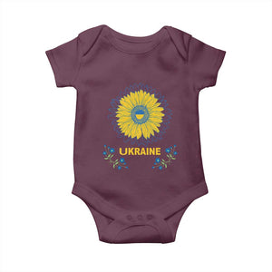 Ukraine Sunflower Baby Onesie Ukrainian Flag TS02 Maroon Print Your Wear