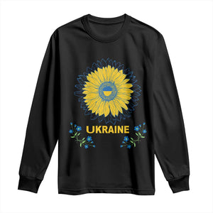 Ukraine Sunflower Long Sleeve Shirt Ukrainian Flag TS02 Black Print Your Wear