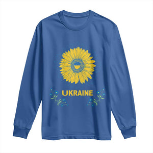 Ukraine Sunflower Long Sleeve Shirt Ukrainian Flag TS02 Royal Blue Print Your Wear