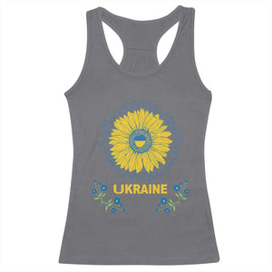 Ukraine Sunflower Racerback Tank Top Ukrainian Flag TS02 Charcoal Print Your Wear