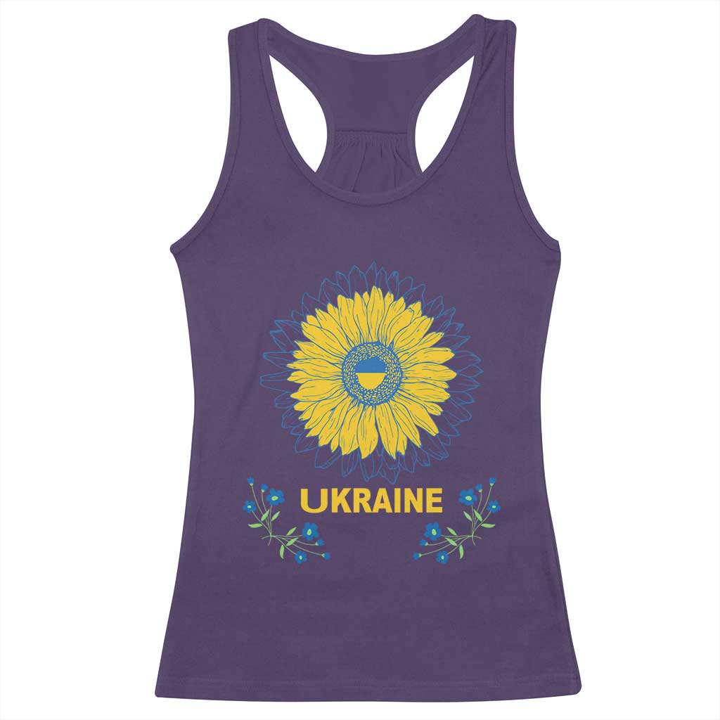 Ukraine Sunflower Racerback Tank Top Ukrainian Flag TS02 Purple Print Your Wear
