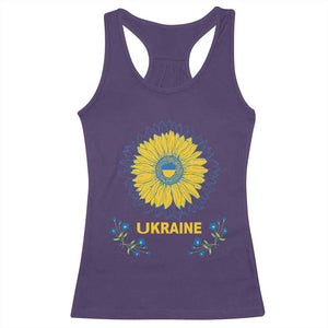 Ukraine Sunflower Racerback Tank Top Ukrainian Flag TS02 Purple Print Your Wear
