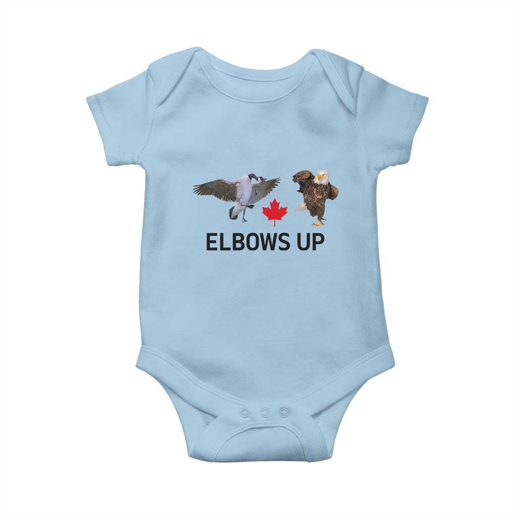 Elbows Up Baby Onesie Canada Goose Vs Eagle Maple Leaf TS02 Light Blue Print Your Wear