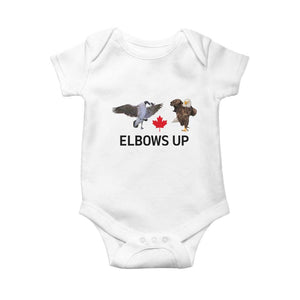 Elbows Up Baby Onesie Canada Goose Vs Eagle Maple Leaf TS02 White Print Your Wear