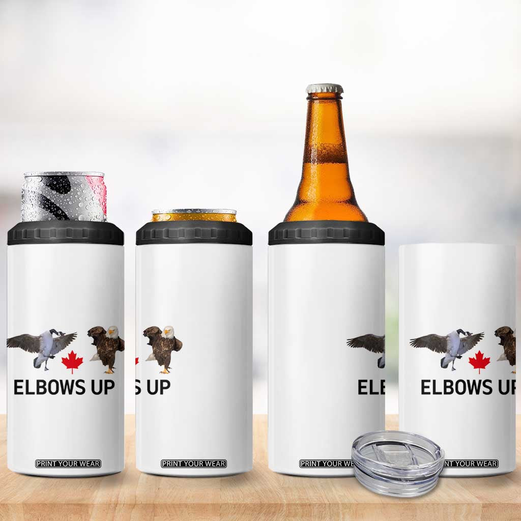 Elbows Up 4 in 1 Can Cooler Tumbler Canada Goose Vs Eagle Maple Leaf TS02 Print Your Wear