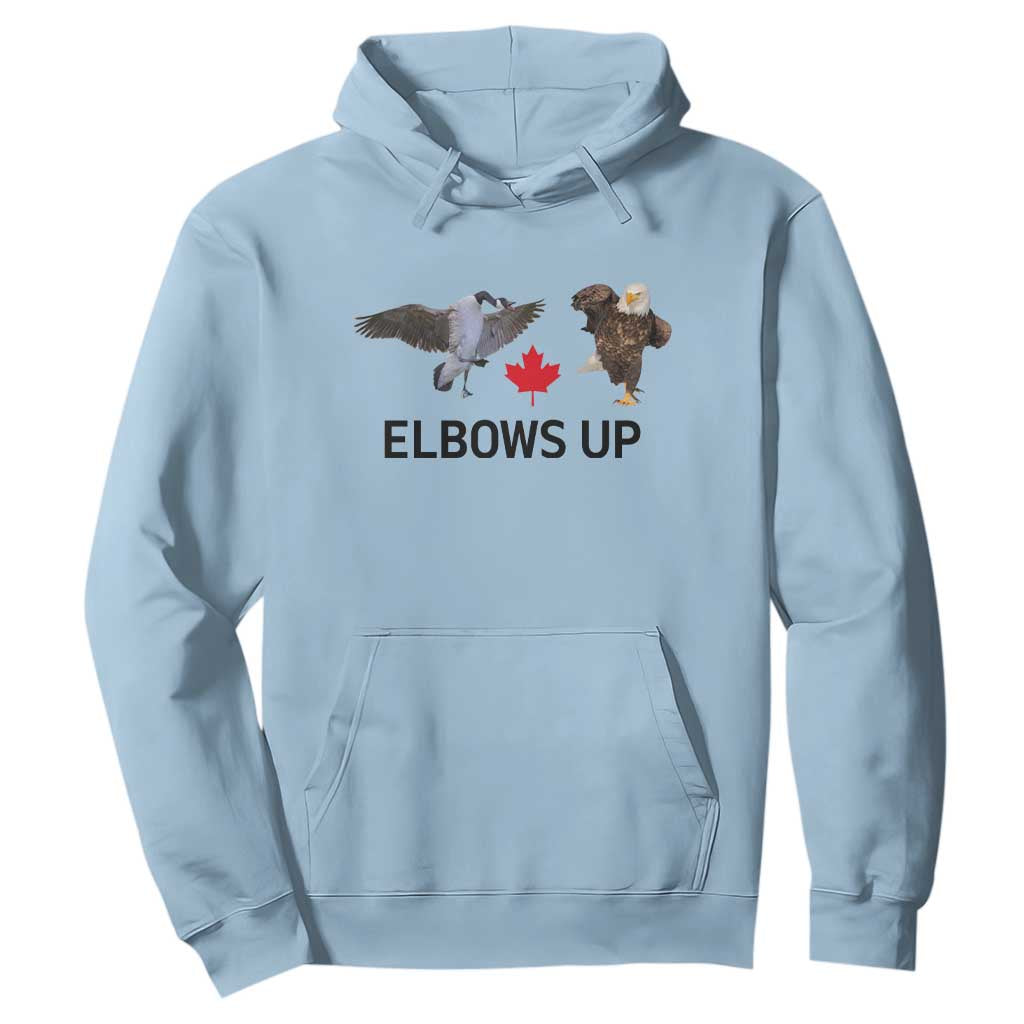 Elbows Up Hoodie Canada Goose Vs Eagle Maple Leaf TS02 Light Blue Print Your Wear