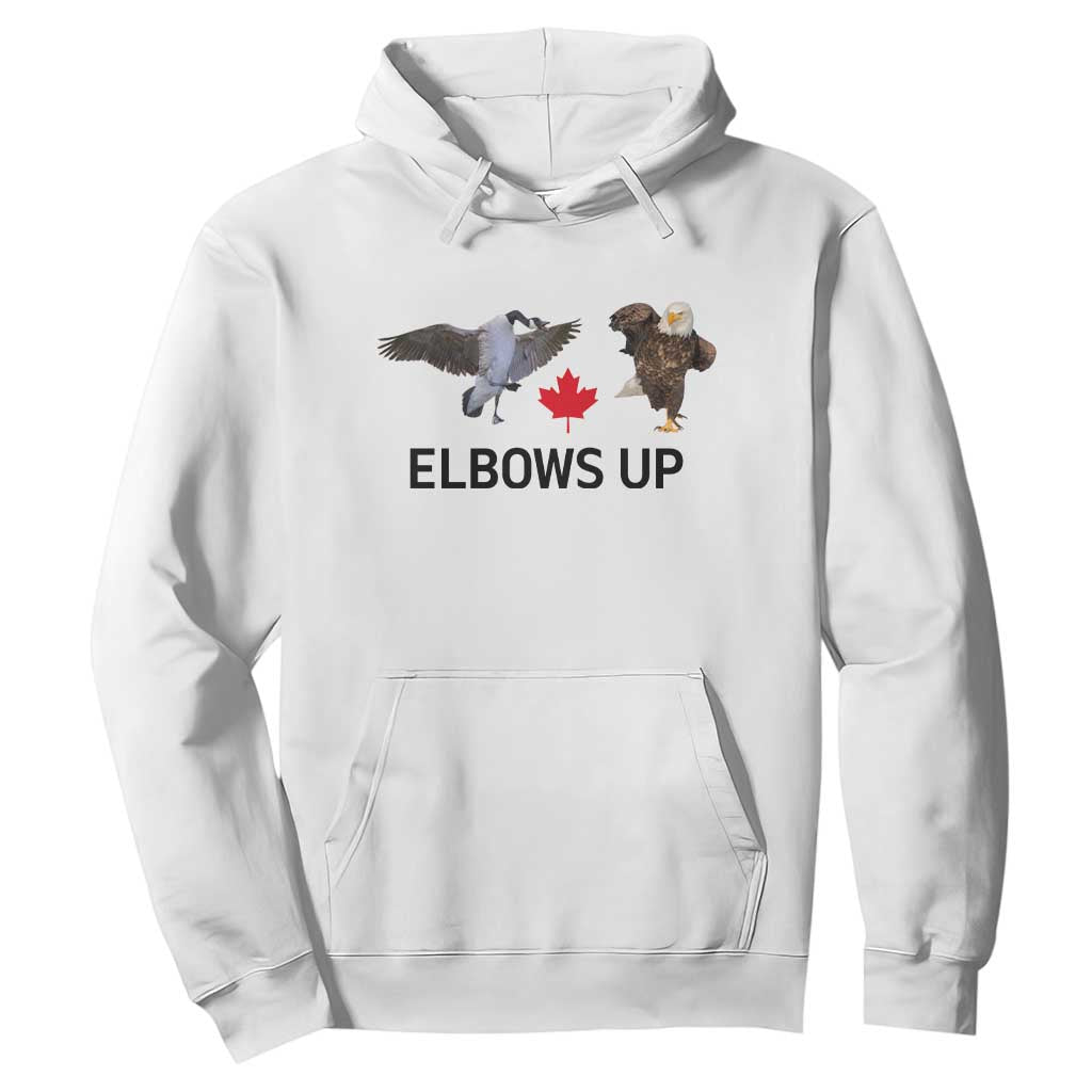 Elbows Up Hoodie Canada Goose Vs Eagle Maple Leaf TS02 White Print Your Wear