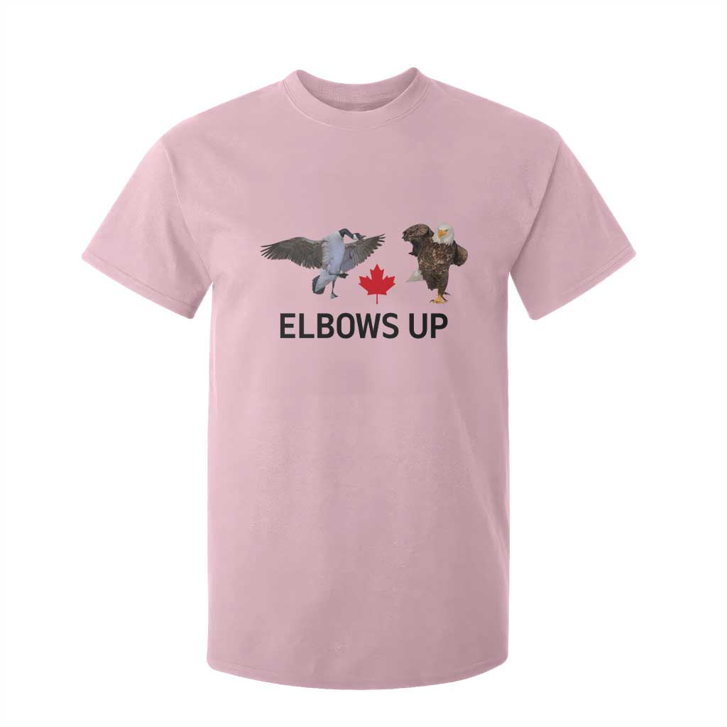 Elbows Up T Shirt For Kid Canada Goose Vs Eagle Maple Leaf TS02 Light Pink Print Your Wear