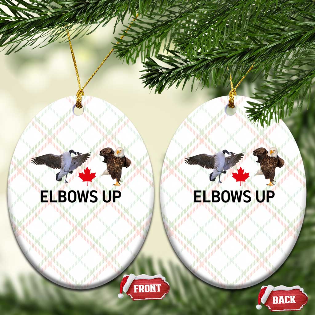 Elbows Up Ceramic Ornament Canada Goose Vs Eagle Maple Leaf TS02 Print Your Wear