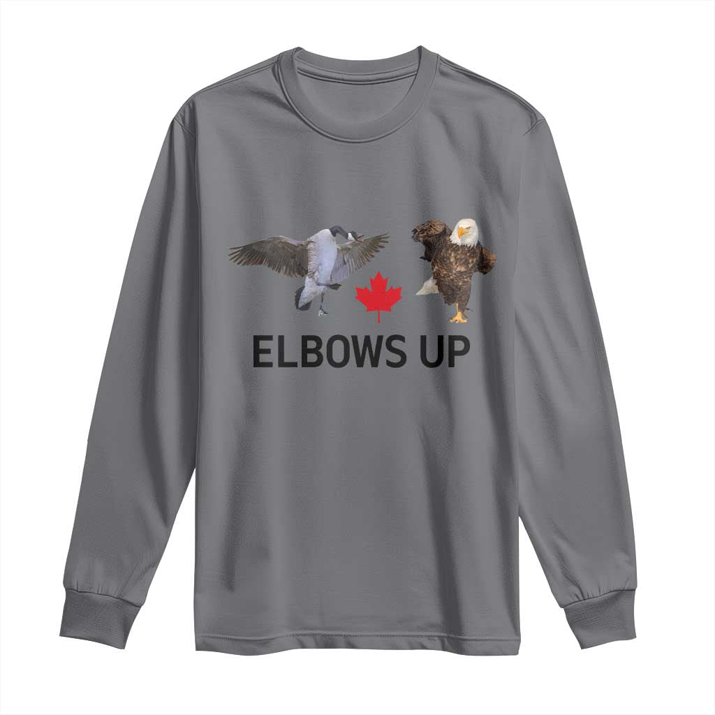 Elbows Up Long Sleeve Shirt Canada Goose Vs Eagle Maple Leaf TS02 Charcoal Print Your Wear