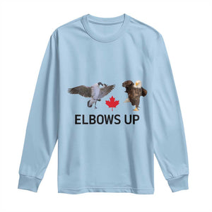 Elbows Up Long Sleeve Shirt Canada Goose Vs Eagle Maple Leaf TS02 Light Blue Print Your Wear