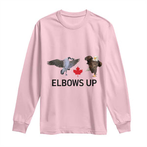 Elbows Up Long Sleeve Shirt Canada Goose Vs Eagle Maple Leaf TS02 Light Pink Print Your Wear