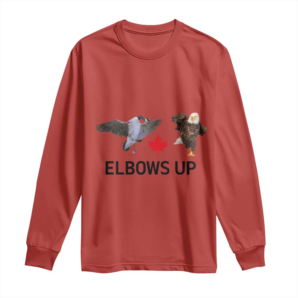 Elbows Up Long Sleeve Shirt Canada Goose Vs Eagle Maple Leaf TS02 Red Print Your Wear