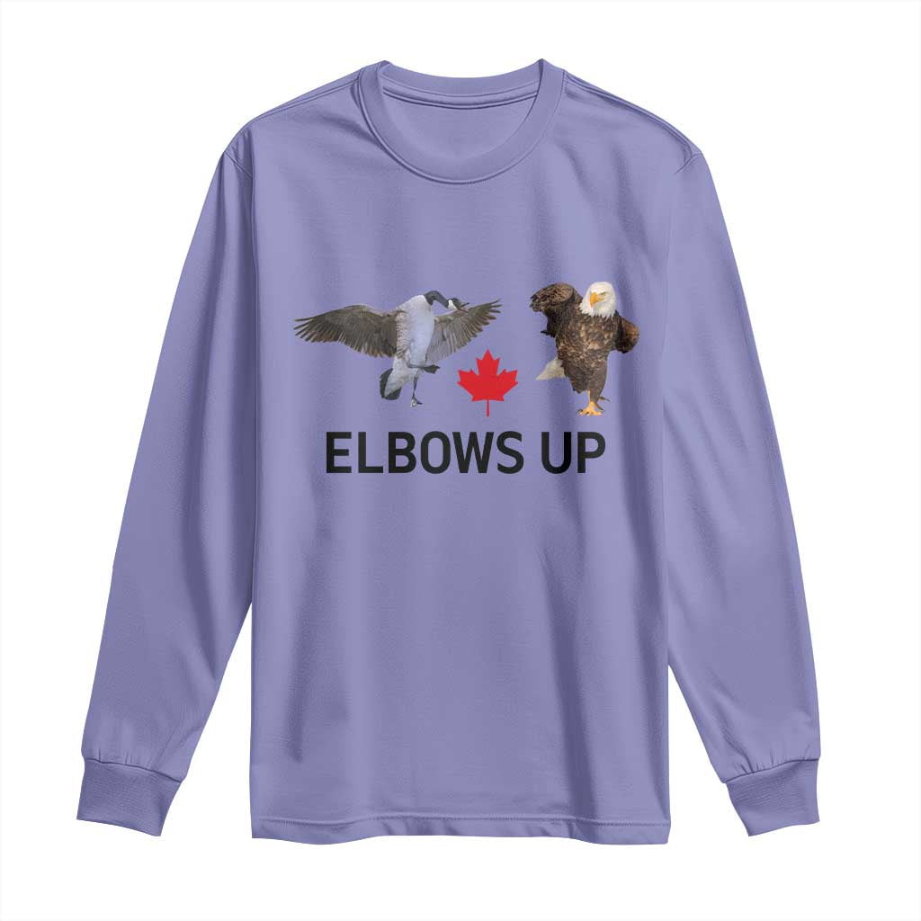 Elbows Up Long Sleeve Shirt Canada Goose Vs Eagle Maple Leaf TS02 Violet Print Your Wear