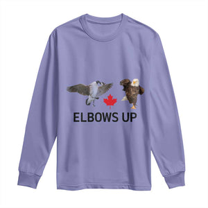 Elbows Up Long Sleeve Shirt Canada Goose Vs Eagle Maple Leaf TS02 Violet Print Your Wear