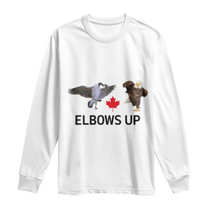 Elbows Up Long Sleeve Shirt Canada Goose Vs Eagle Maple Leaf TS02 White Print Your Wear