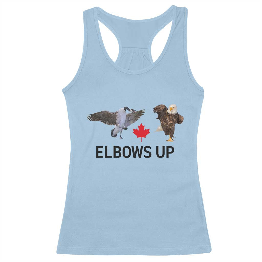 Elbows Up Racerback Tank Top Canada Goose Vs Eagle Maple Leaf TS02 Light Blue Print Your Wear
