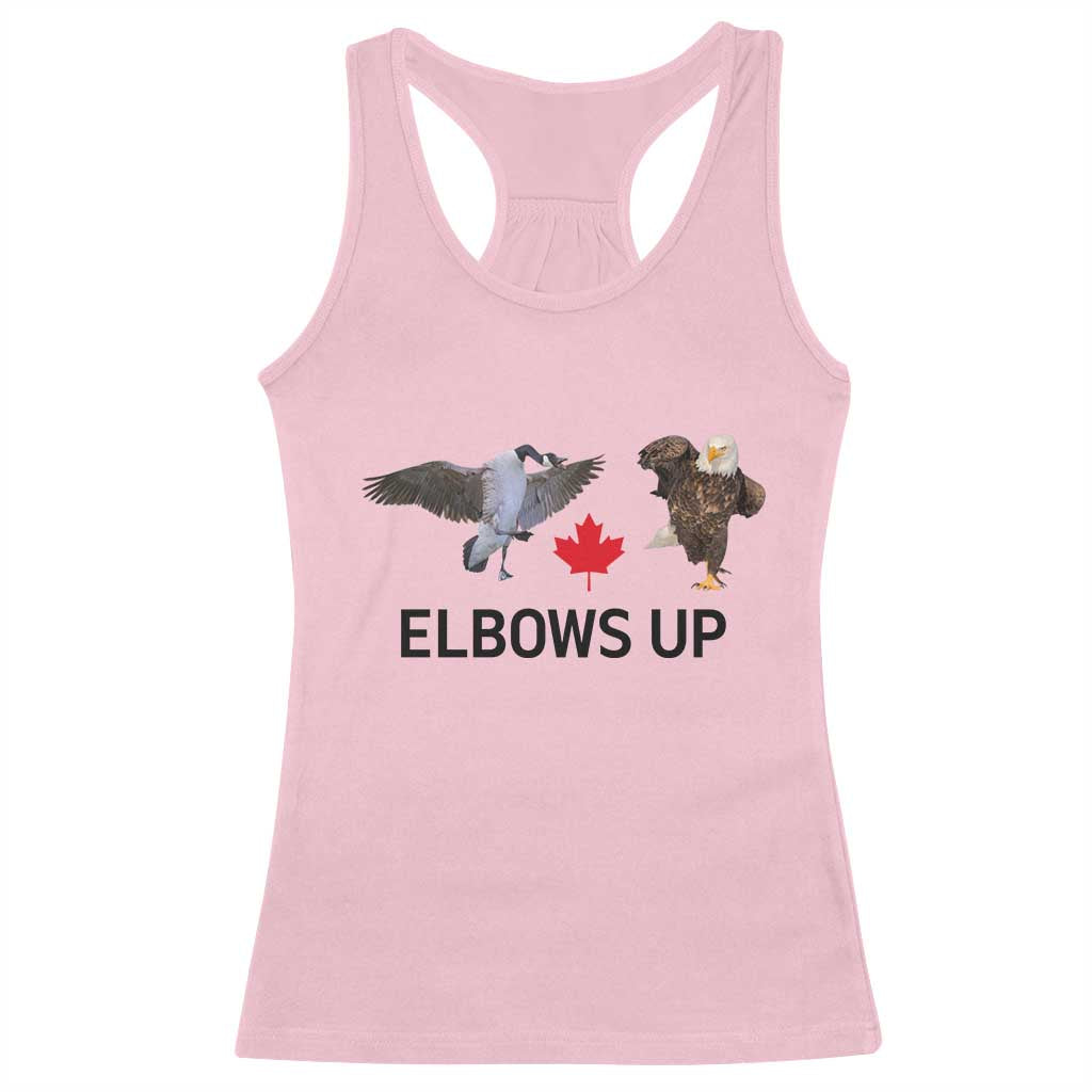 Elbows Up Racerback Tank Top Canada Goose Vs Eagle Maple Leaf TS02 Light Pink Print Your Wear