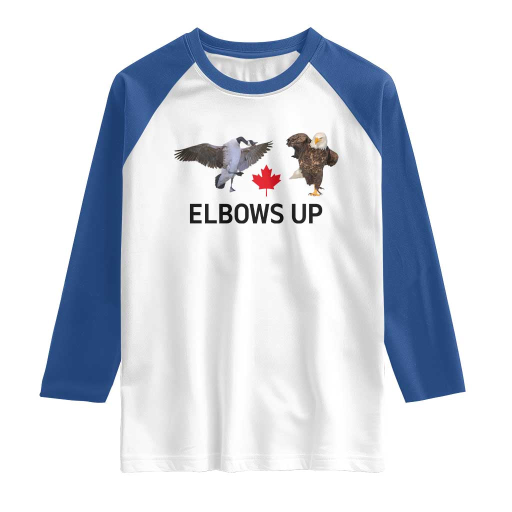 Elbows Up Raglan Shirt Canada Goose Vs Eagle Maple Leaf TS02 White Royal Print Your Wear