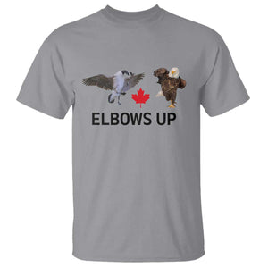 Elbows Up T Shirt Canada Goose Vs Eagle Maple Leaf TS02 Sport Gray Print Your Wear