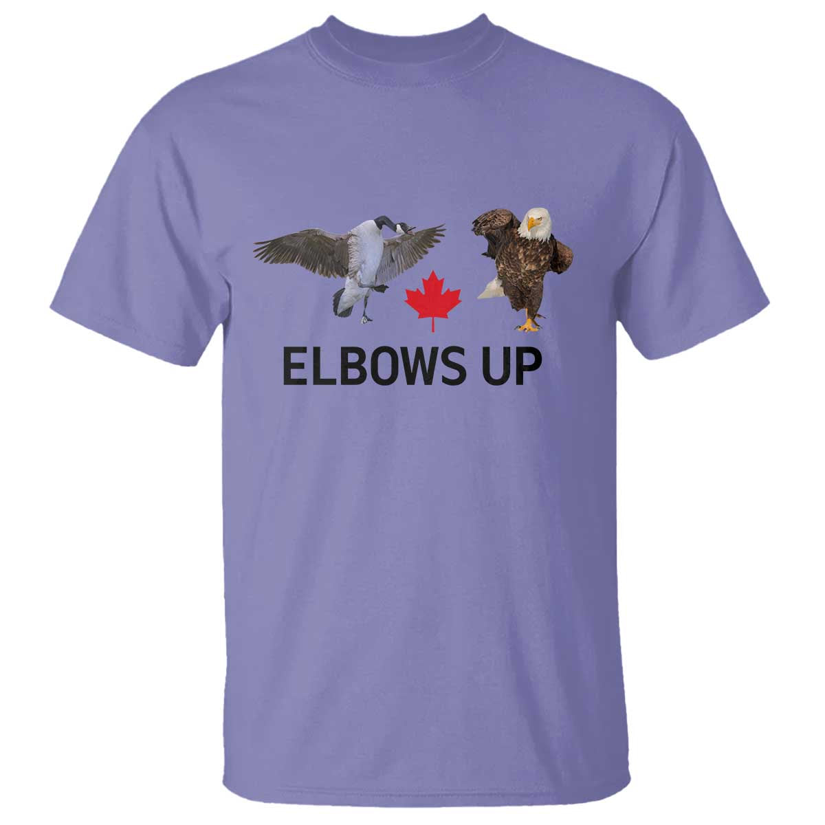 Elbows Up T Shirt Canada Goose Vs Eagle Maple Leaf TS02 Violet Print Your Wear