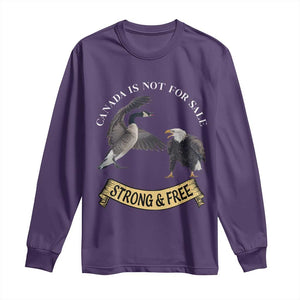 Elbows Up Long Sleeve Shirt Canada Is Not For Sale Goose Vs Eagle TS02 Purple Print Your Wear