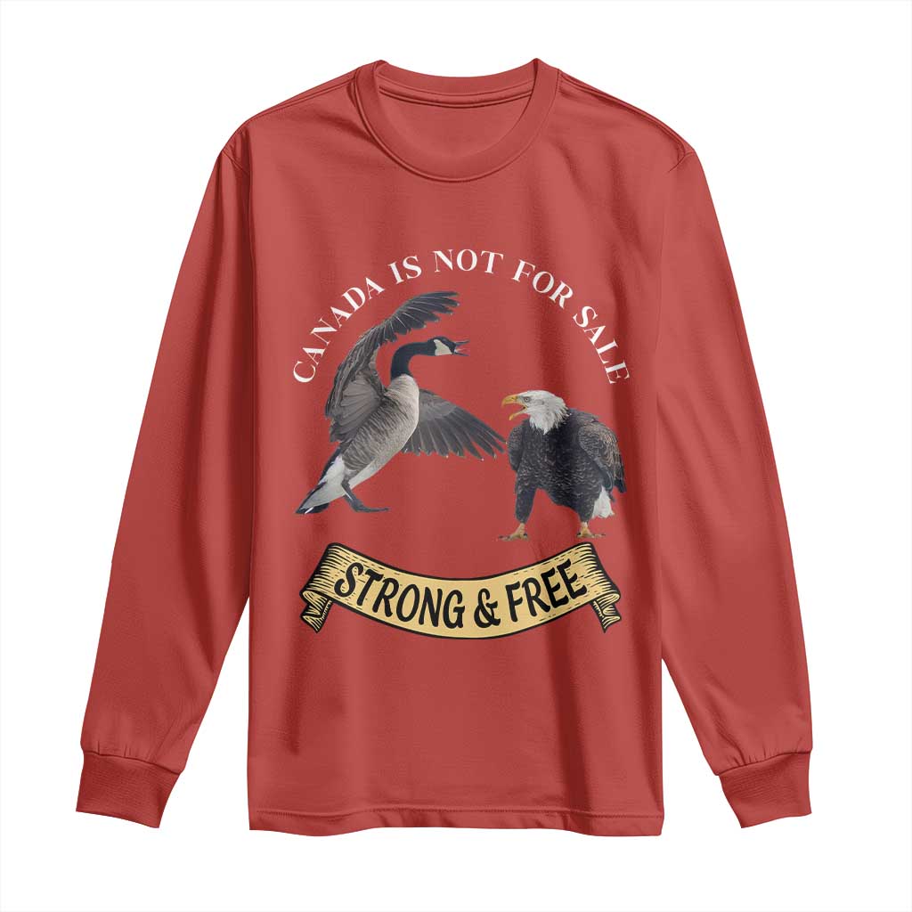 Elbows Up Long Sleeve Shirt Canada Is Not For Sale Goose Vs Eagle TS02 Red Print Your Wear