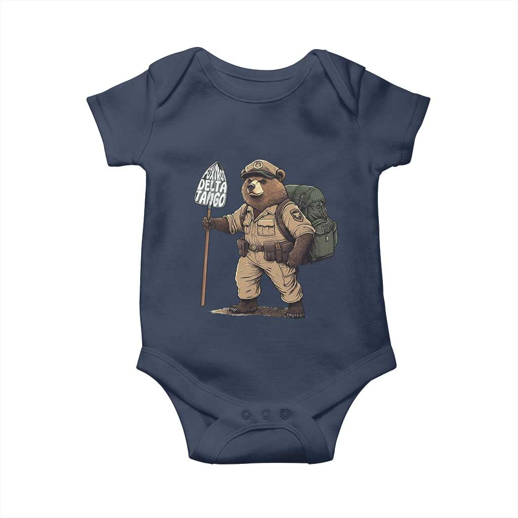 Foxtrot Delta Tango Resist Bear Baby Onesie TS02 Navy Print Your Wear